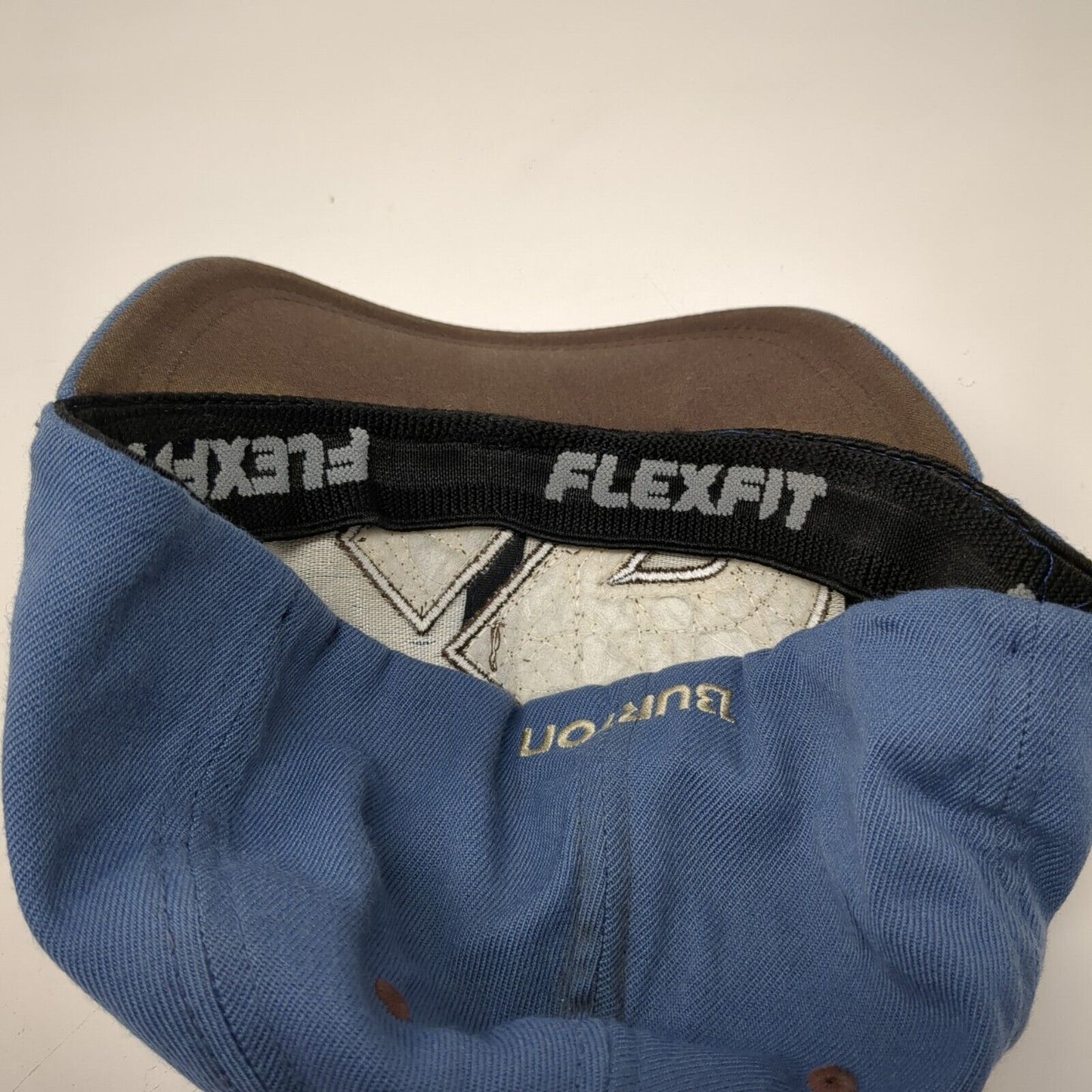 Burton Fitted Hat Blue S/M Flexfit Embroidered Lightweight Vented Holes Yupoong