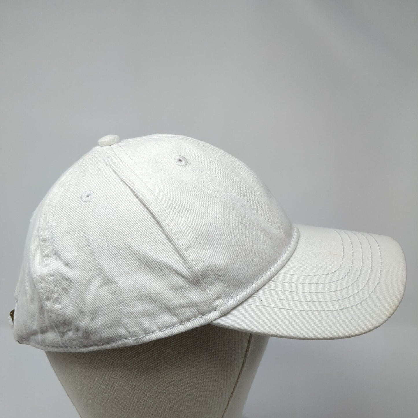 Unbranded Slideback Hat White One Size Adjustable Vented Holes 6 Panel Blank
