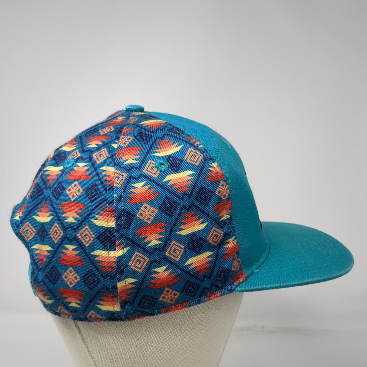 Dale Brisby Rodeo Time Blue Snapback Hat One Size Bull Southwestern Pattern Cap