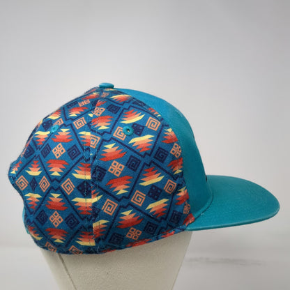 Dale Brisby Rodeo Time Blue Snapback Hat One Size Bull Southwestern Pattern Cap