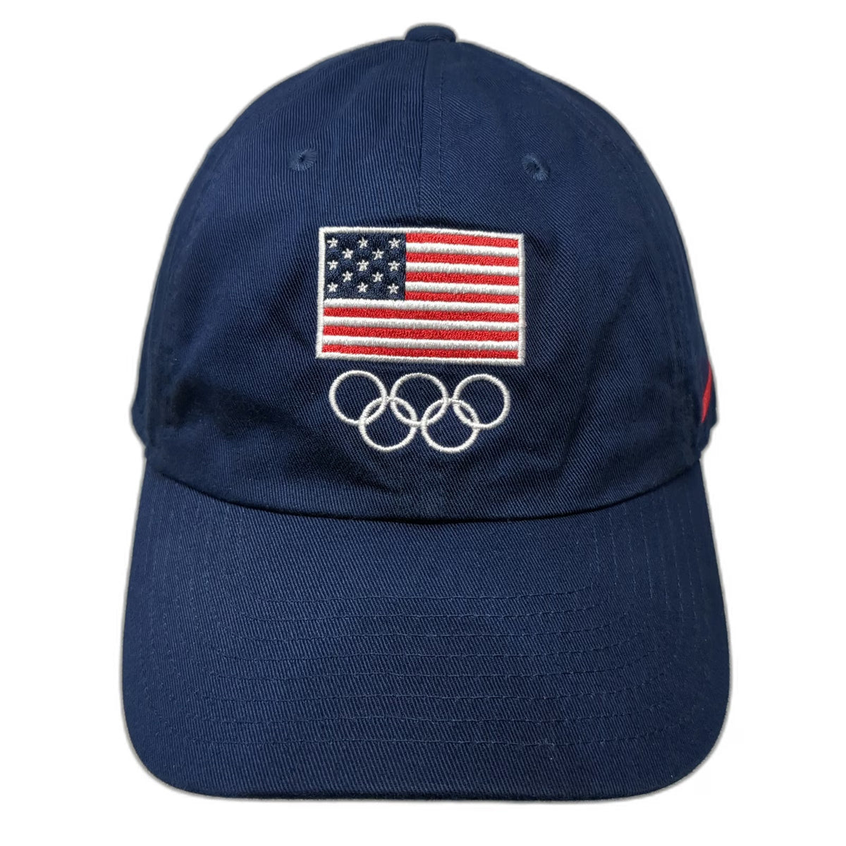 Nike Baseball Cap Blue L US Flag Olympic Rings Swoosh Adjustable Slideback Hat