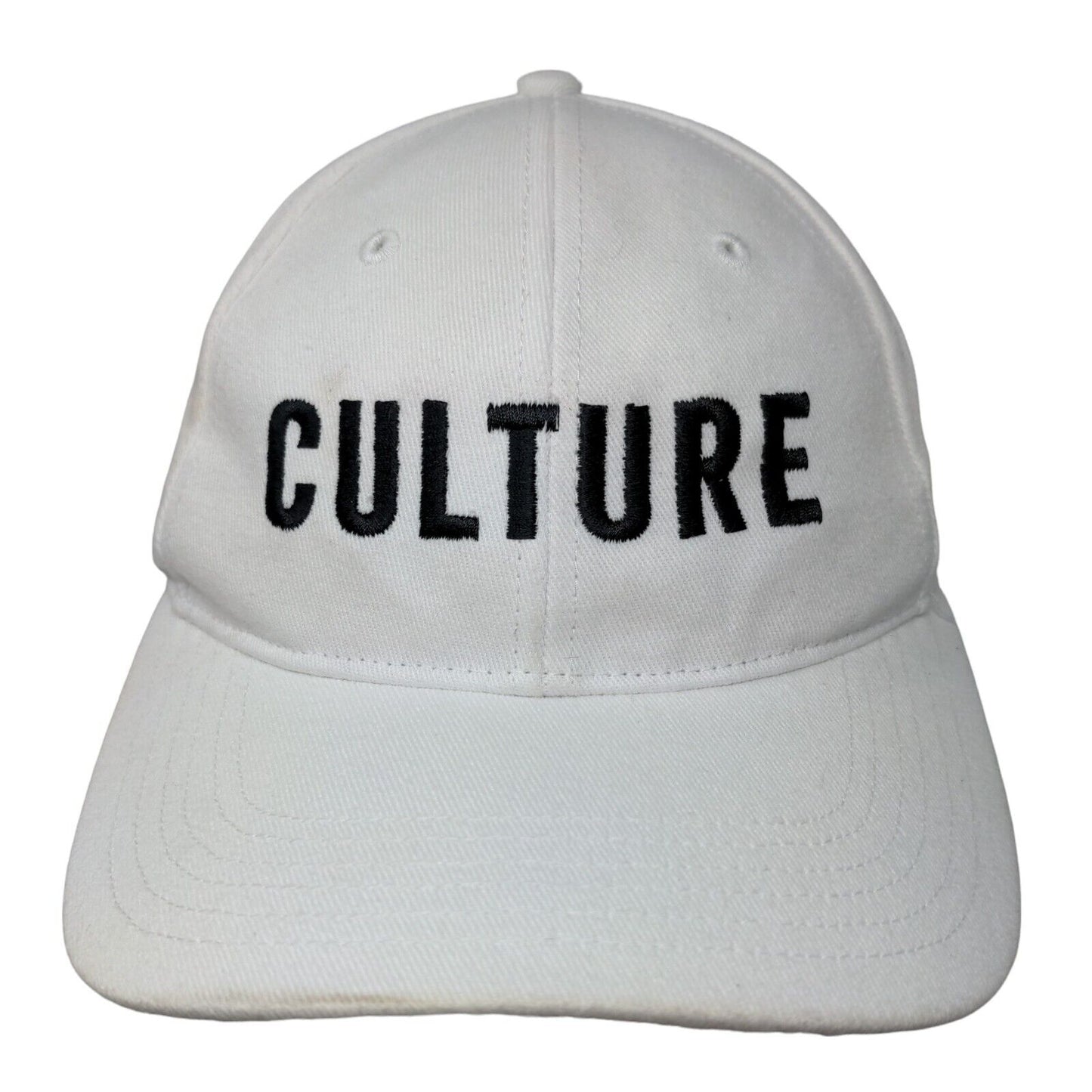 Culture Strapback Hat White One Size Adjustable Embroidered Richardson R75