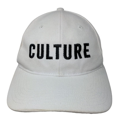 Culture Strapback Hat White One Size Adjustable Embroidered Richardson R75