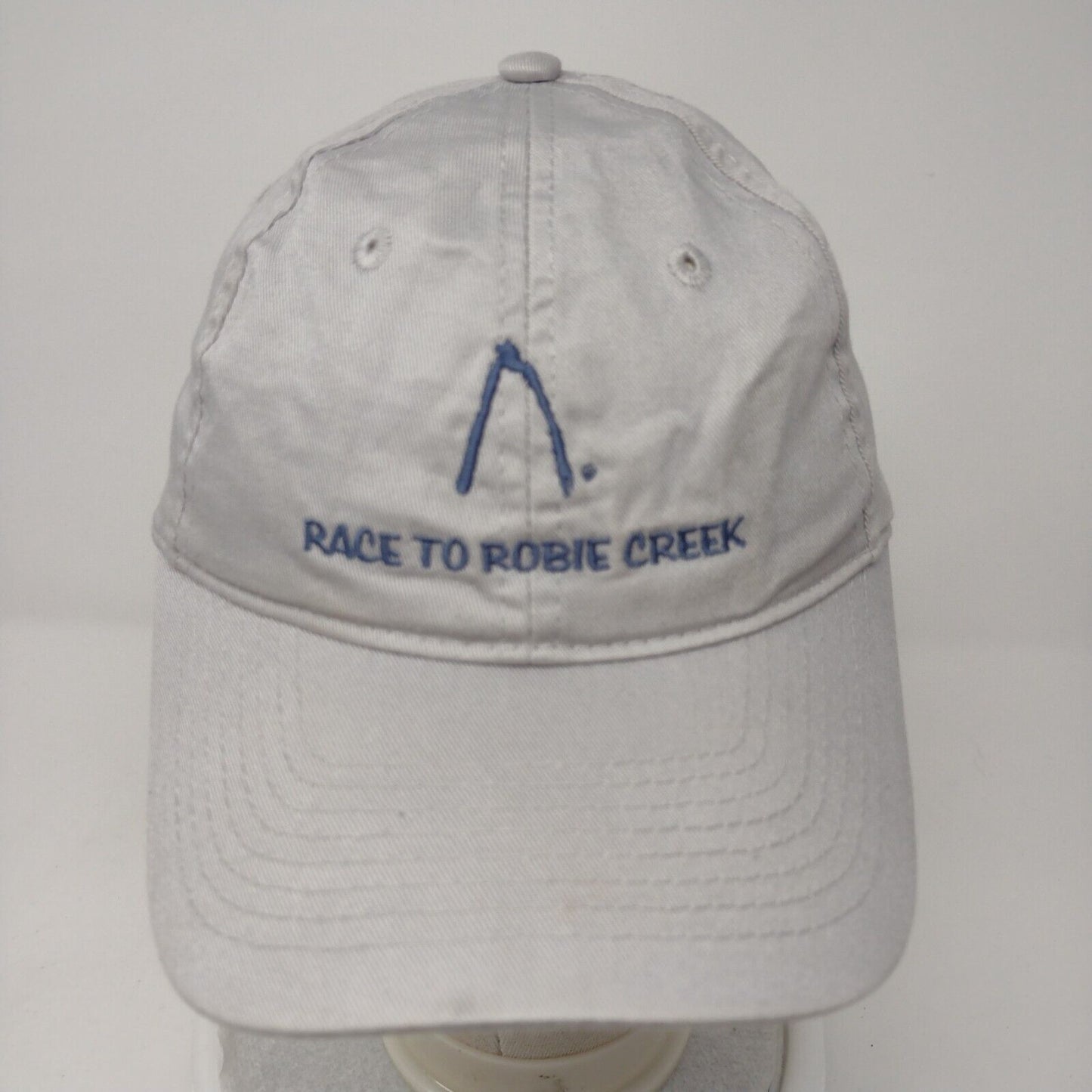 Race To Robie Creek Strapback Hat Gray OSFA Embroidered Port & Company
