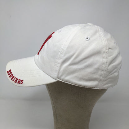 Captivating Headwear Men's Strapback Hat White Embroidered IU Hoosiers Logo