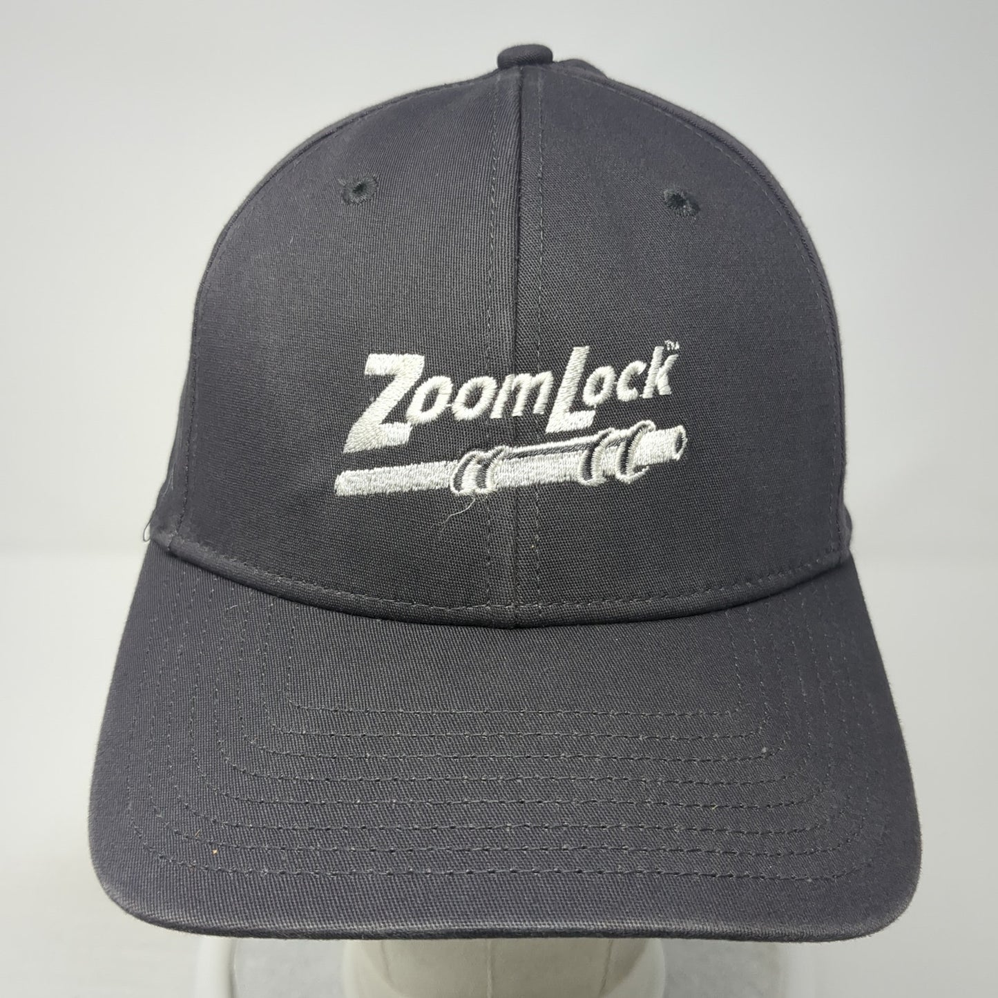 ZoomLock Fitted Hat Gray Large Embroidered 6 Panel New Era 39Thirty