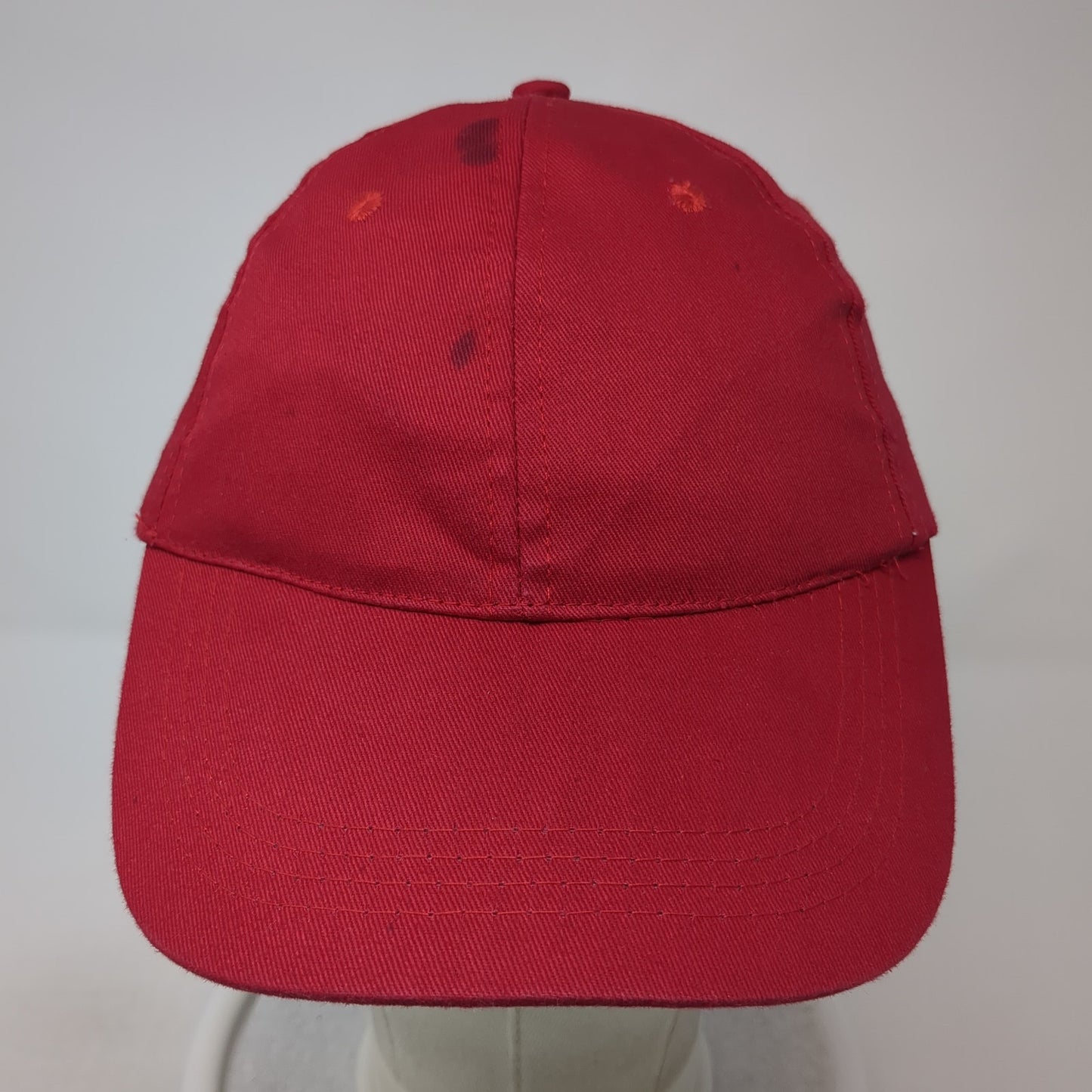 Unbranded Strapback Hat Red One Size Adjustable Solid Casual Blank