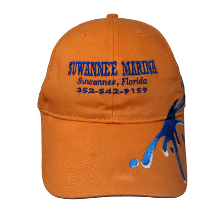 Suwannee Marina Florida Strapback Hat Orange OS Adjustable Embroidered Otto