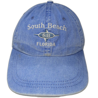 South Athletics Baseball Cap Blue One Size South Beach Florida Slideback Hat