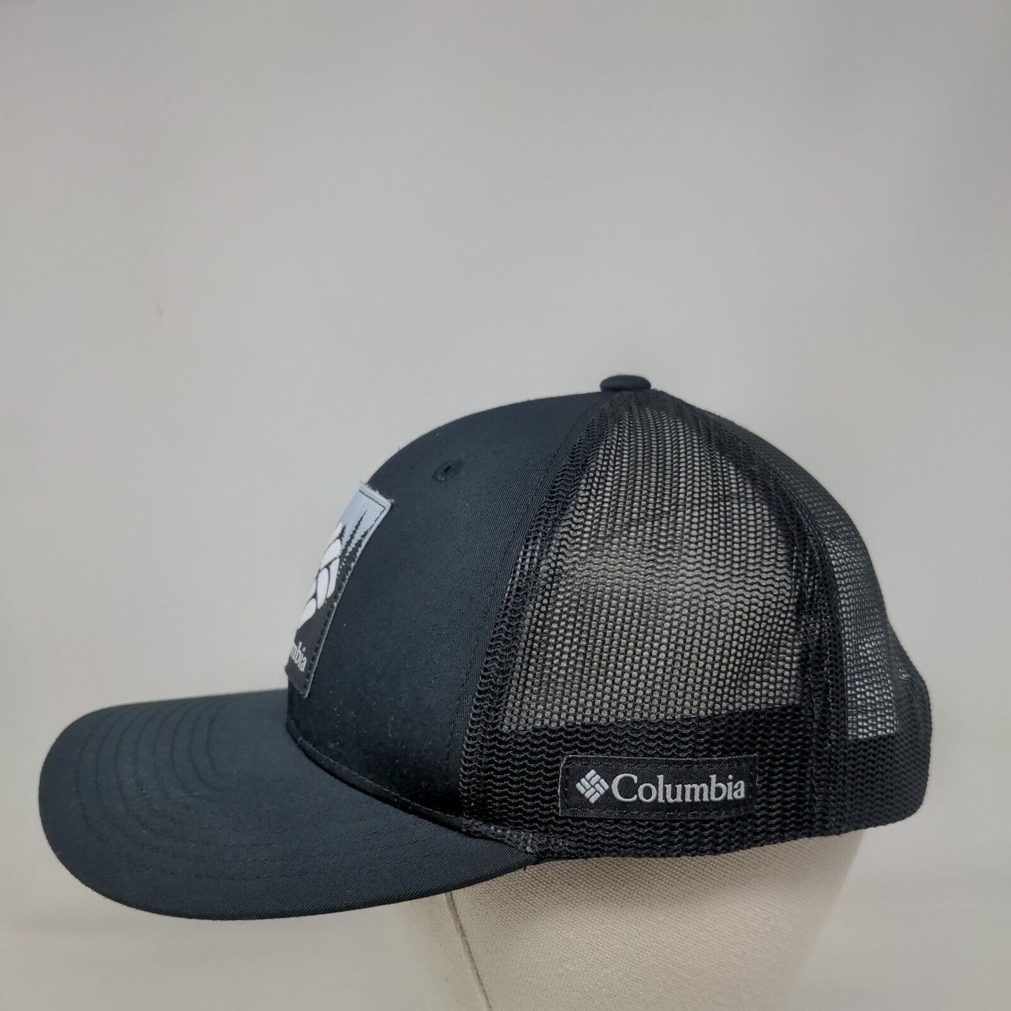 Columbia Snapback Trucker Hat Black One Size Adjustable Vented Holes Mesh Back