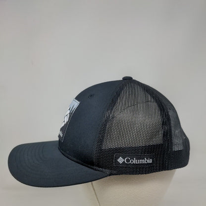 Columbia Snapback Trucker Hat Black One Size Adjustable Vented Holes Mesh Back