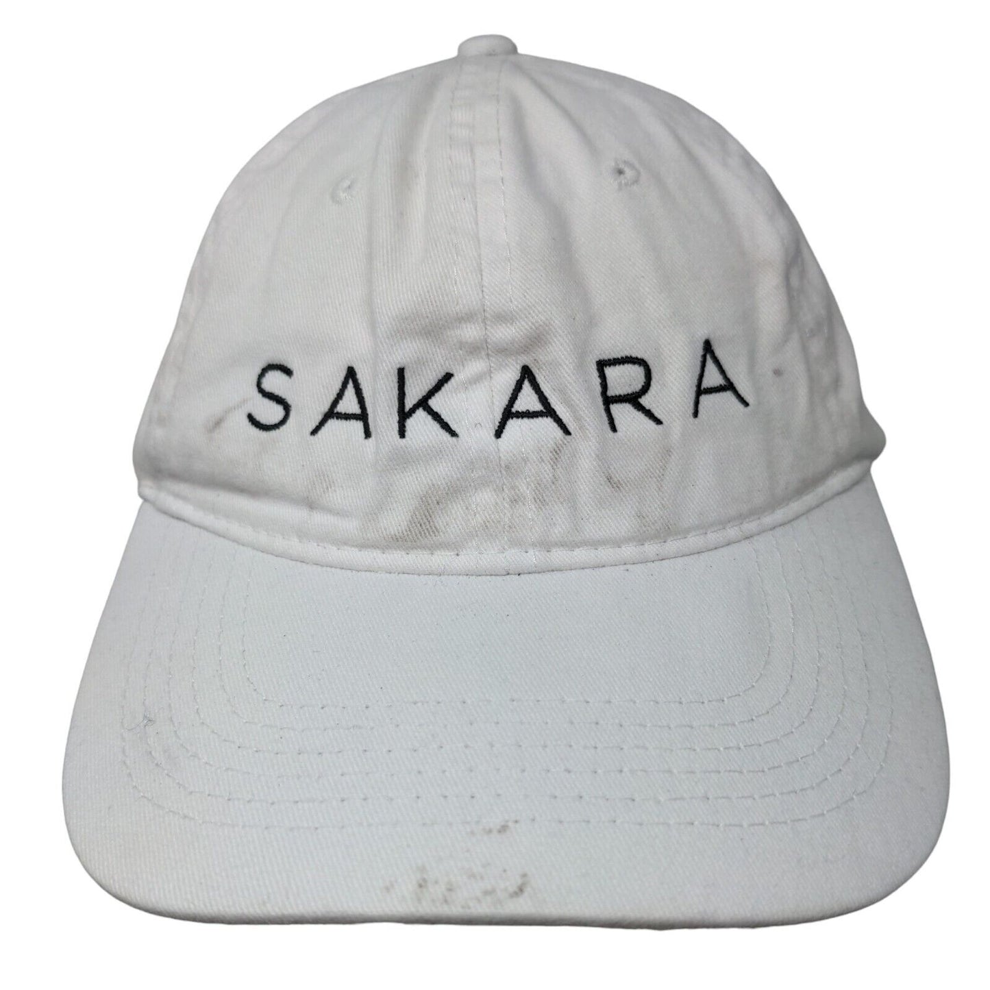 SAKARA Slideback Hat White One Size Adjustable Embroidered Port & Company