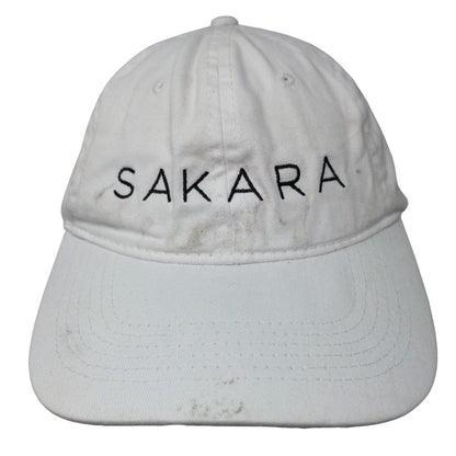 SAKARA Slideback Hat White One Size Adjustable Embroidered Port & Company