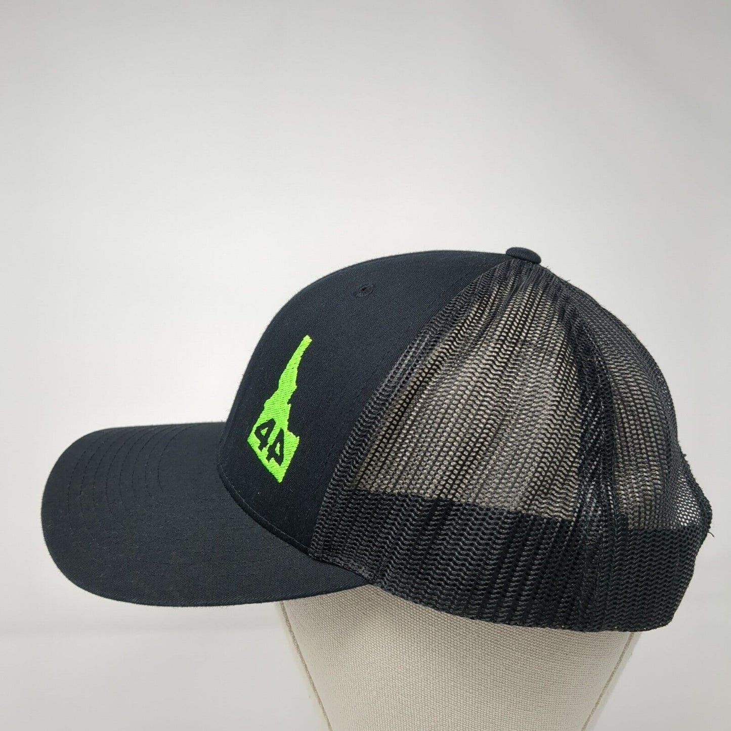 Idaho Snapback Trucker Hat Black One Size Adjustable Mesh Back Richardson