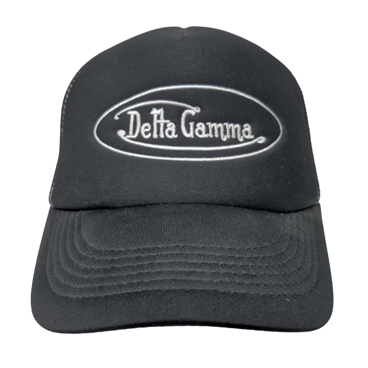 Delta Gamma Snapback Mesh Back Trucker Hat OSFA Black Colorblock