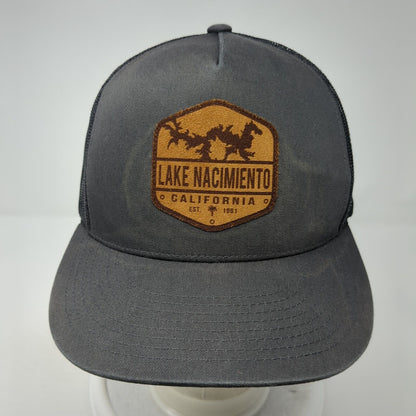 Lake Nacimiento California Est 1961 Snapback Trucker Hat Gray OS Mesh Yupoong