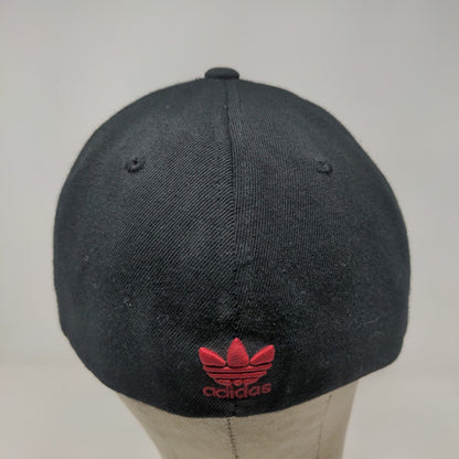 Adidas Men's Fitted Hat Black Size L-XL Embroidered Trefoil Logo Flexfit