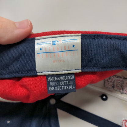 Boston Red Sox Strapback Hat Blue Red Embroidered Logo OSFA TEI MLB