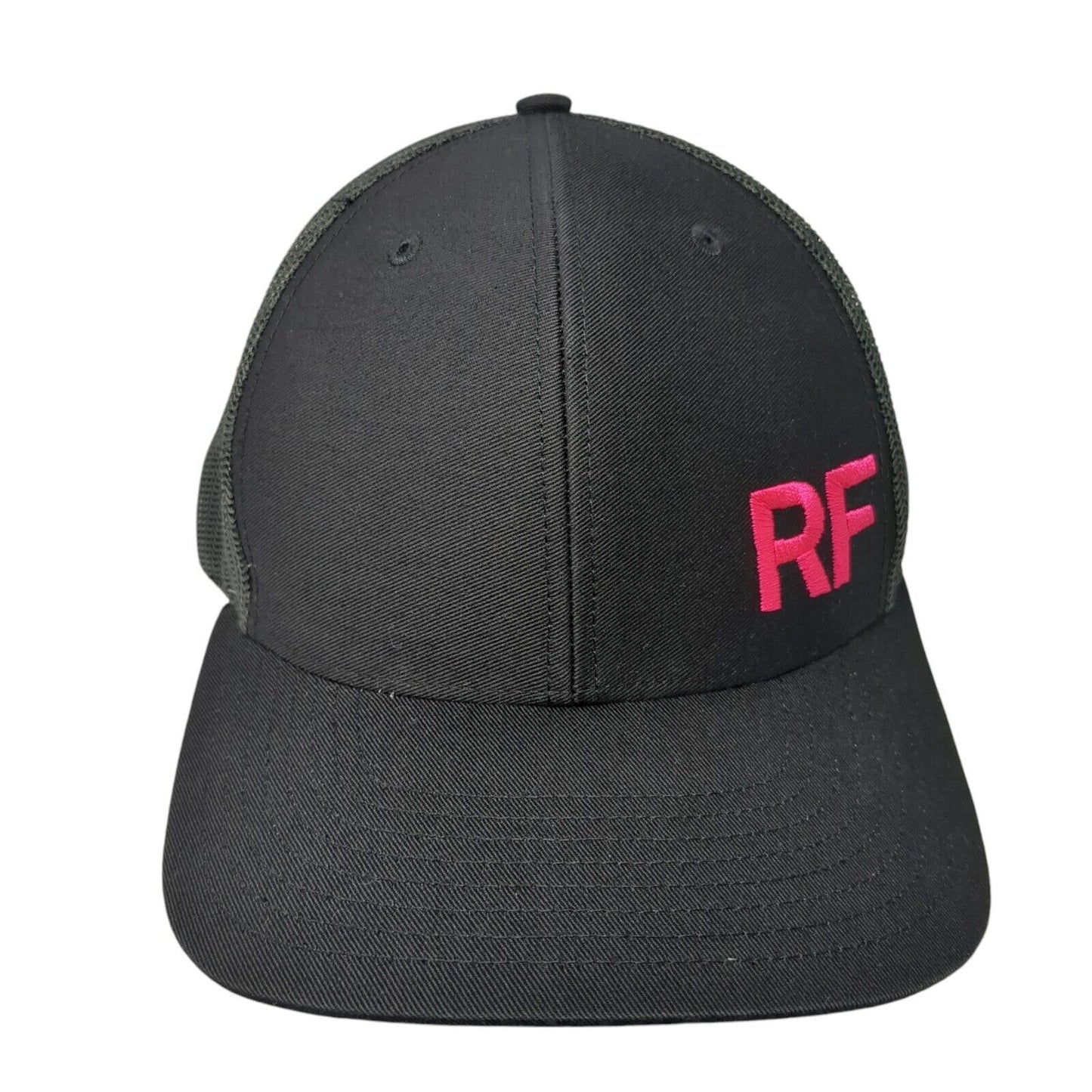 RF Snapback Trucker Hat Black One Size Adjustable Mesh Back Richardson