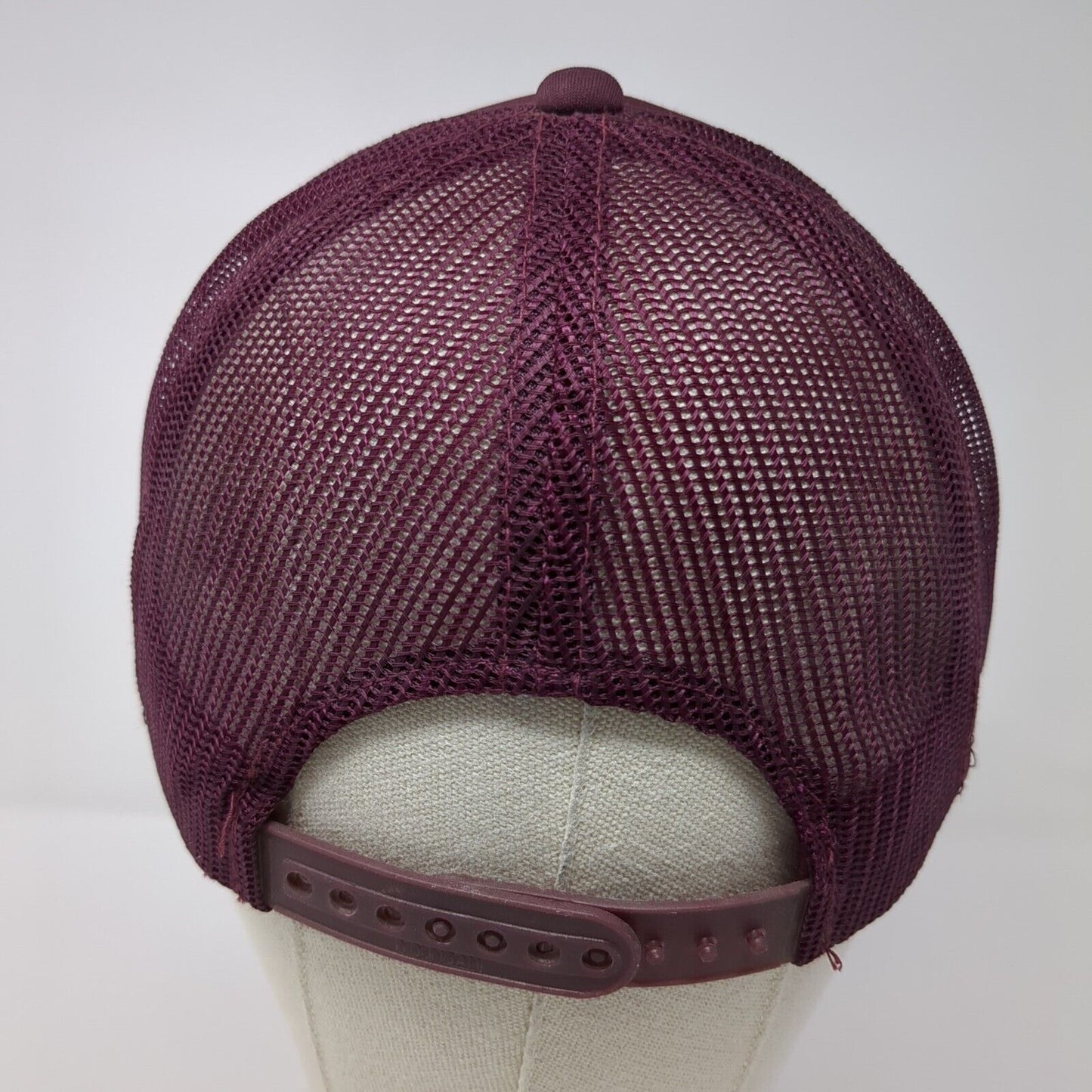 Young An Snapback Mesh Back Rope Trucker Hat Red One Size Adjustable