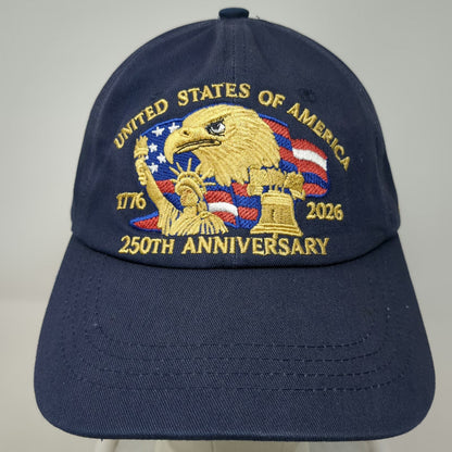 Blue Baseball Cap One Size USA 250th Anniversary Eagle Statue Liberty Hat 1776