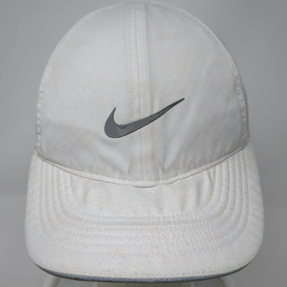 Nike Baseball Cap White One Size Dri-Fit Featherlight Swoosh Logo Strapback Hat
