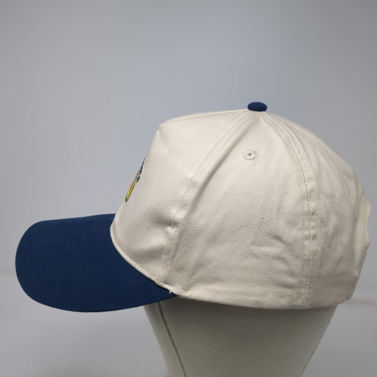 David and Young 5 Panel Hat Beige Blue One Size Mama Lemon Fruit Snapback