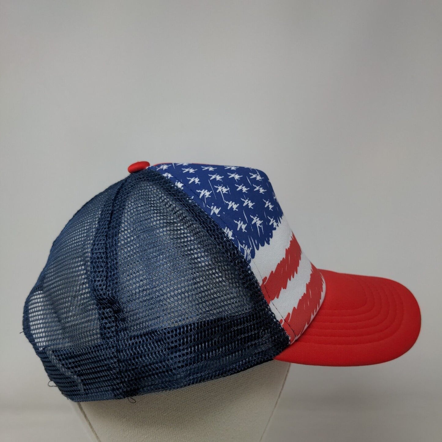 American Flag Snapback Mesh Back Trucker Hat Multi OSFM Adjustable