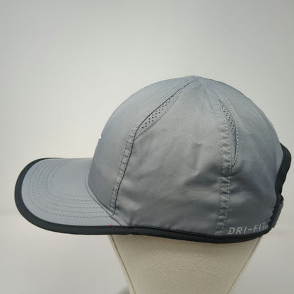 Nike Baseball Cap Gray One Size Dri-FIT Featherlight Strapback Hat Swoosh Golf