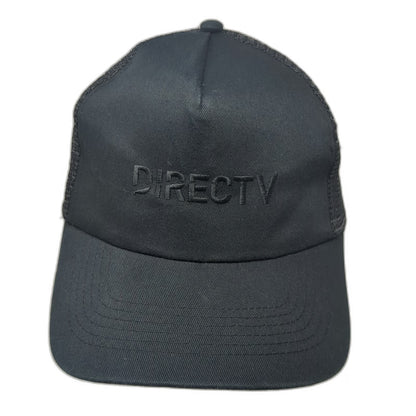 HIT Promo Trucker Hat Black One Size DirecTV Tonal Logo Mesh Snapback Cap