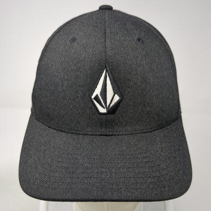 Volcom Baseball Cap Black M Flexfit Embroidered Stone Logo Stretch Fit Hat