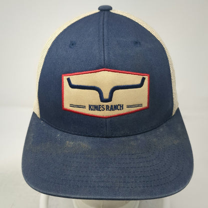 Kimes Ranch Trucker Hat Blue Beige Red One Size Mesh Snapback Patch Longhorn