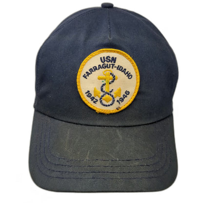 Langenberg Hat Co 5 Panel Blue One Size USN Farragut Idaho Snapback Anchor USA