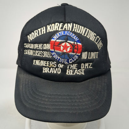 Trucker Hat Black One Size Korean Hunting Club Engineers DMZ Bravo Beast