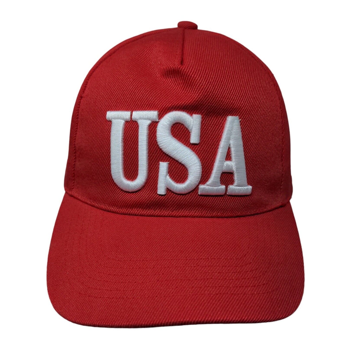 USA Flag Snapback Hat Red One Size Embroidered Adjustable Vent Holes