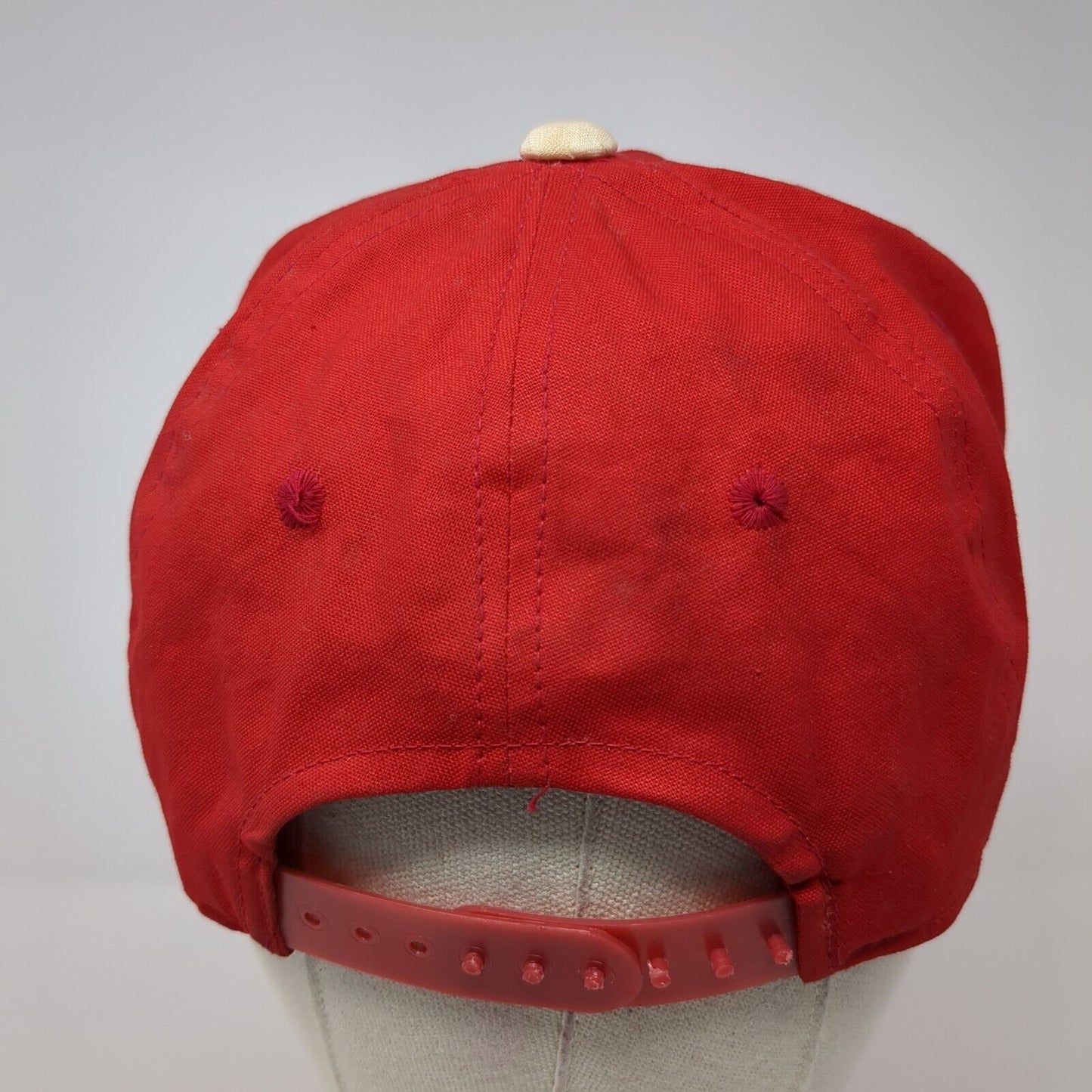 Unbranded Snapback Rope Hat Red One Size Adjustable Solid Patch Outdoor