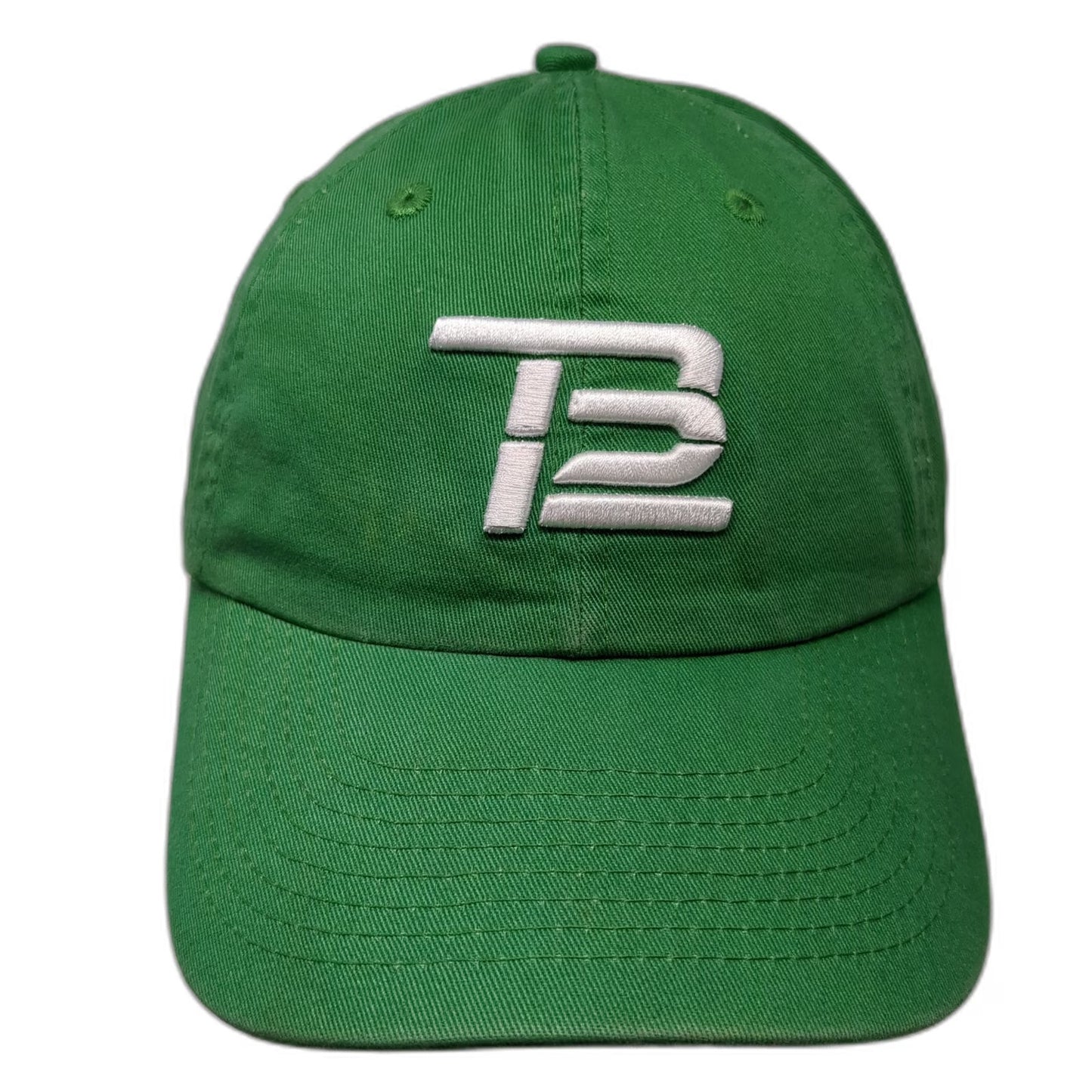 TB12 Baseball Cap Green One Size Embroidered Logo Slideback Cotton Hat Branded
