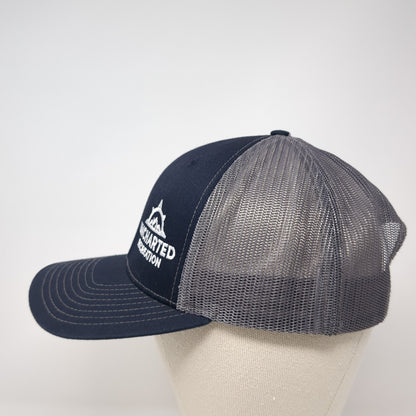 Uncharted Recreation Snapback Trucker Hat Blue OS Adjustable Mesh Richardson