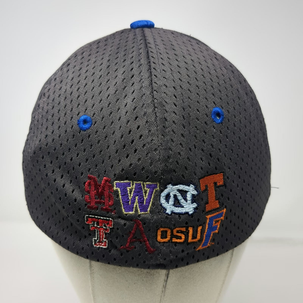 Zephyr NCAA College World Series 2018 Omaha Gray Cap L Hat Multi Logo Mesh Fit