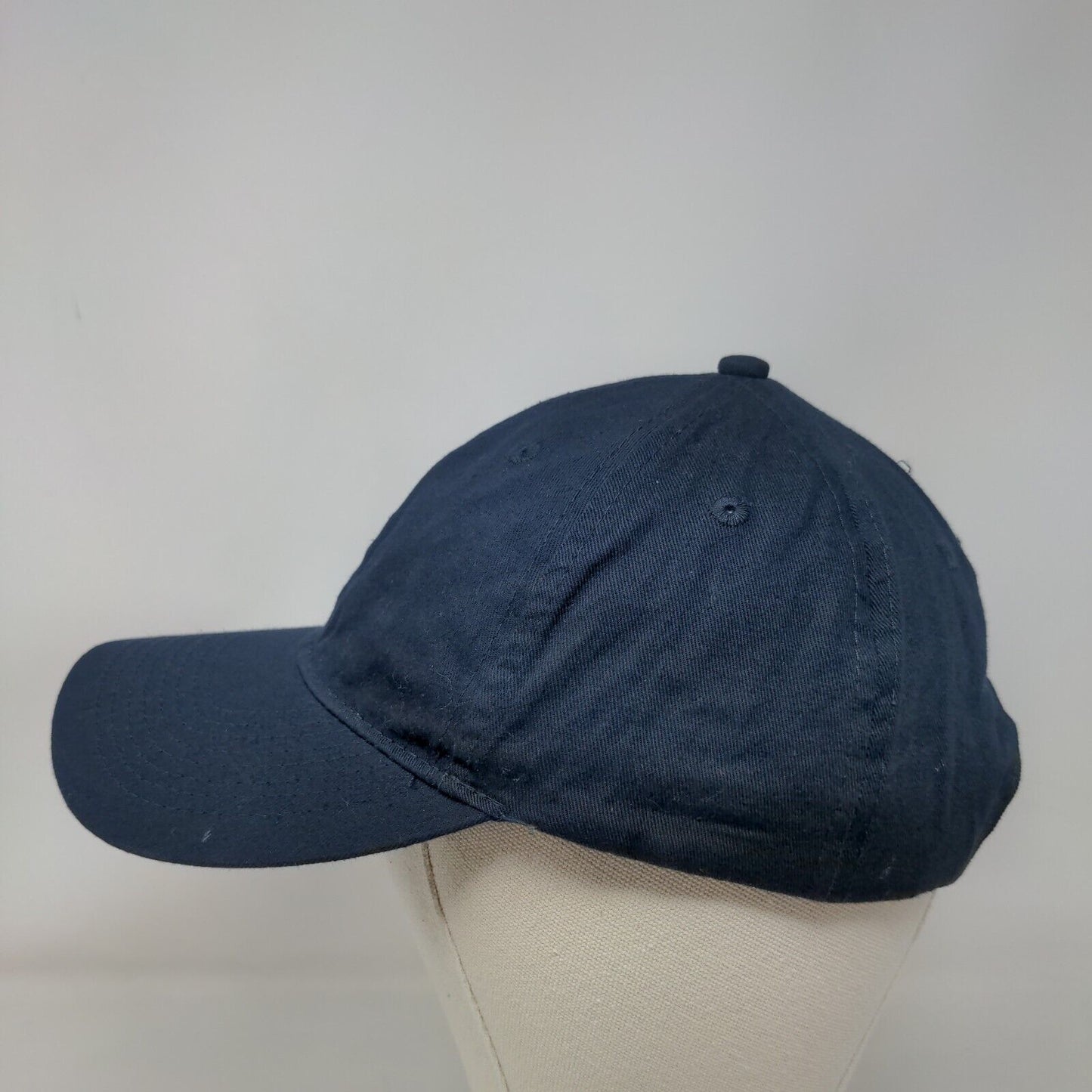 Port & Company Strapback Hat Blue One Size Adjustable Vent Holes Blank