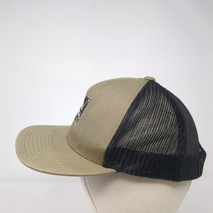 VA RVCA Snapback Trucker Hat Brown Boys One Size Mesh Back Colorblock