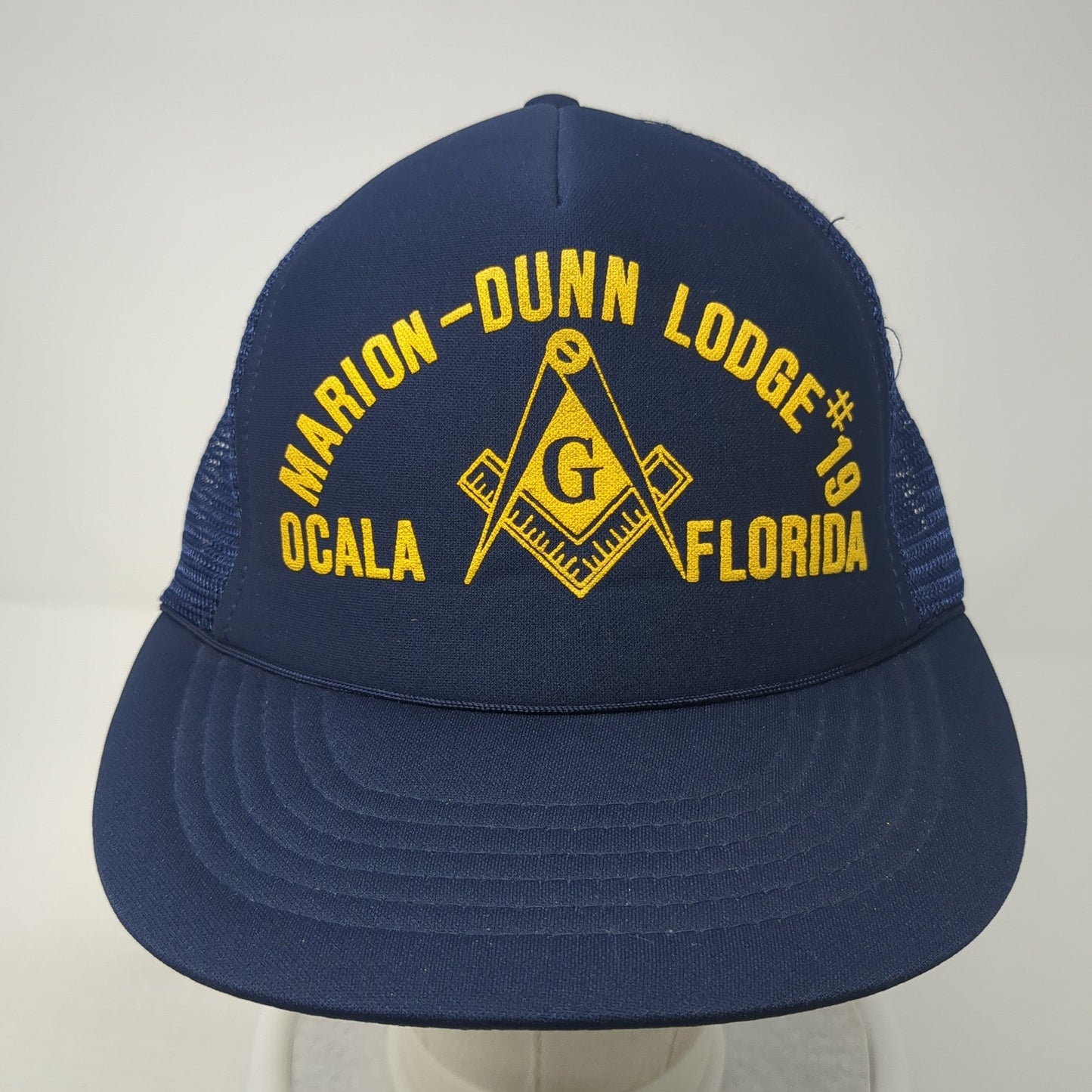 Marion-Dunn Lodge #19 Ocala Florida Trucker Hat Blue Large Mesh Back