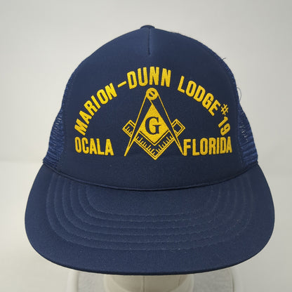 Marion-Dunn Lodge #19 Ocala Florida Trucker Hat Blue Large Mesh Back