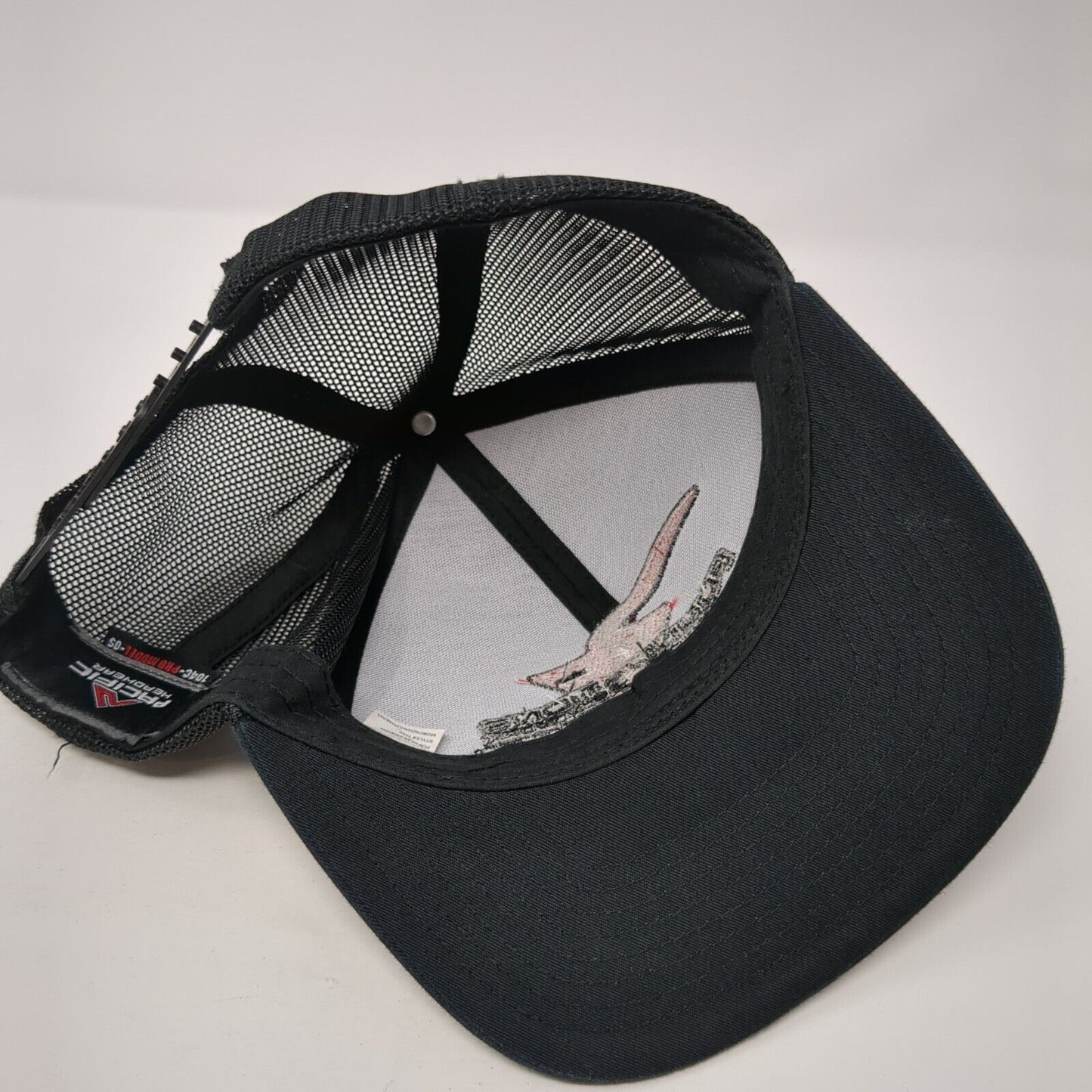 Foundations & Flat Work Snapback Trucker Hat Black OS Mesh Back Pacific Headwear