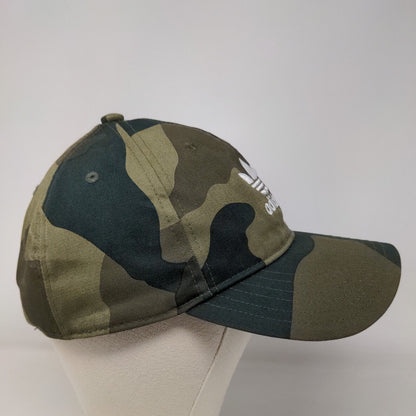 Adidas Men's Slideback Hat Green Camo Size OSFM Embroidered Trefoil Logo