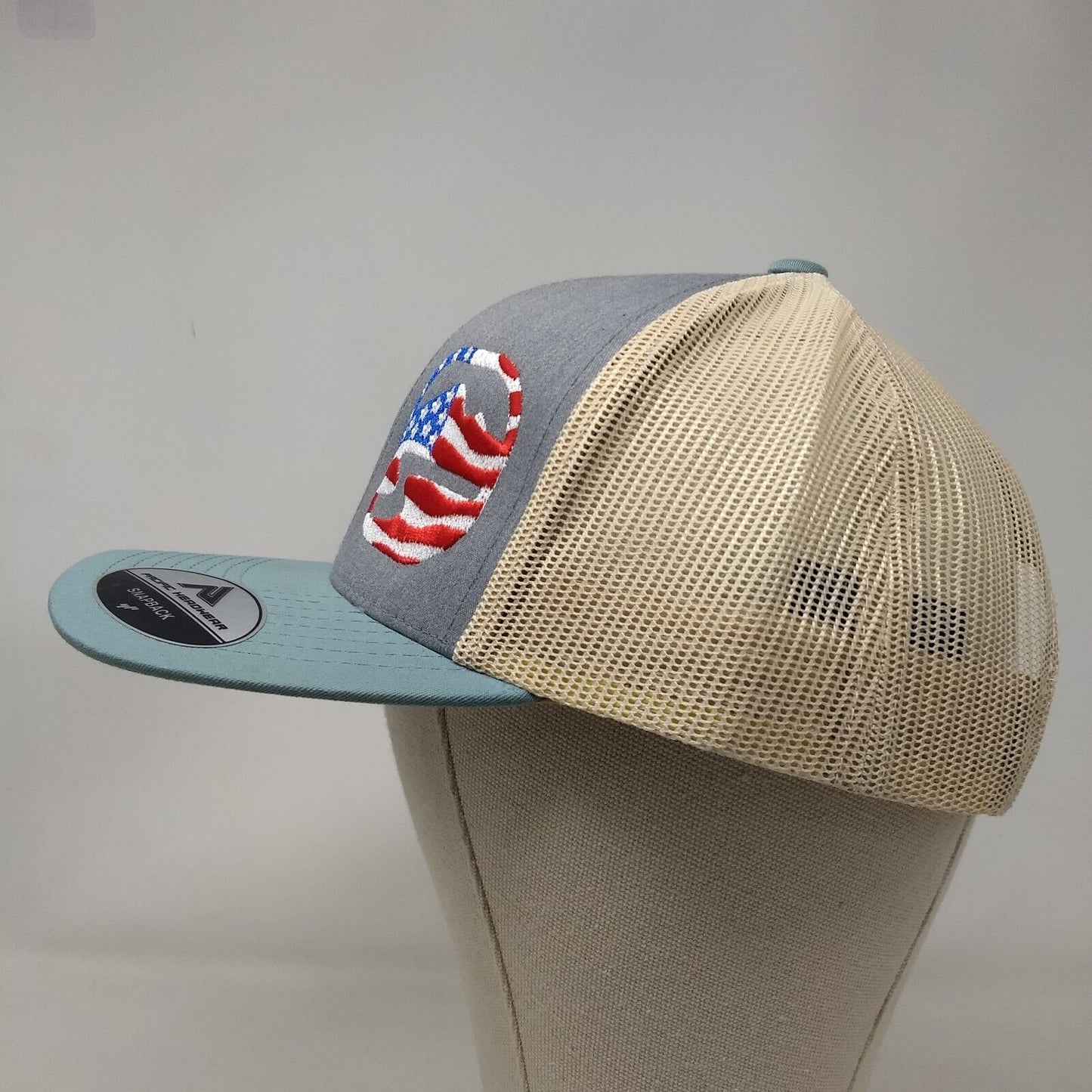 USA Flag Snapback Mesh Back Trucker Hat Multi OSFA Pacific Headwear