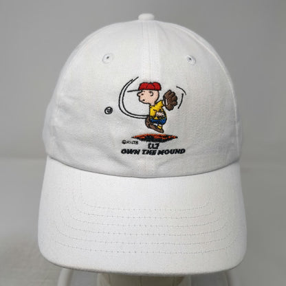 Peanuts Charlie Brown Own The Mound Baseball Cap White OS Strapback Pitcher