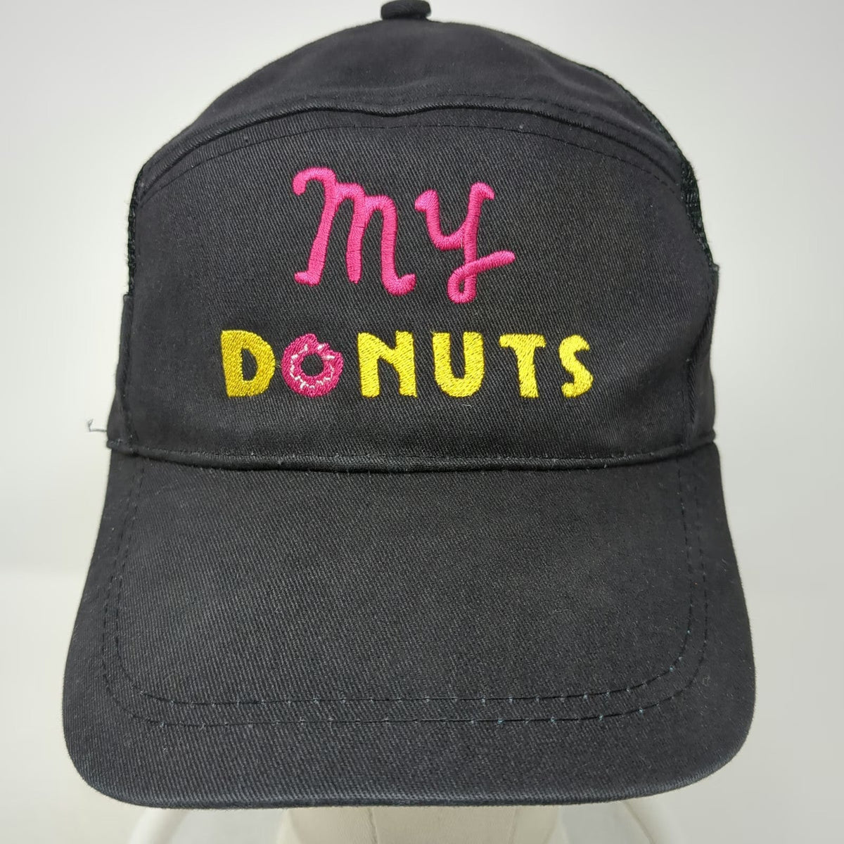 Baseball Cap Black One Size my DONUTS Mesh Strapback Novelty Embroidery Hat