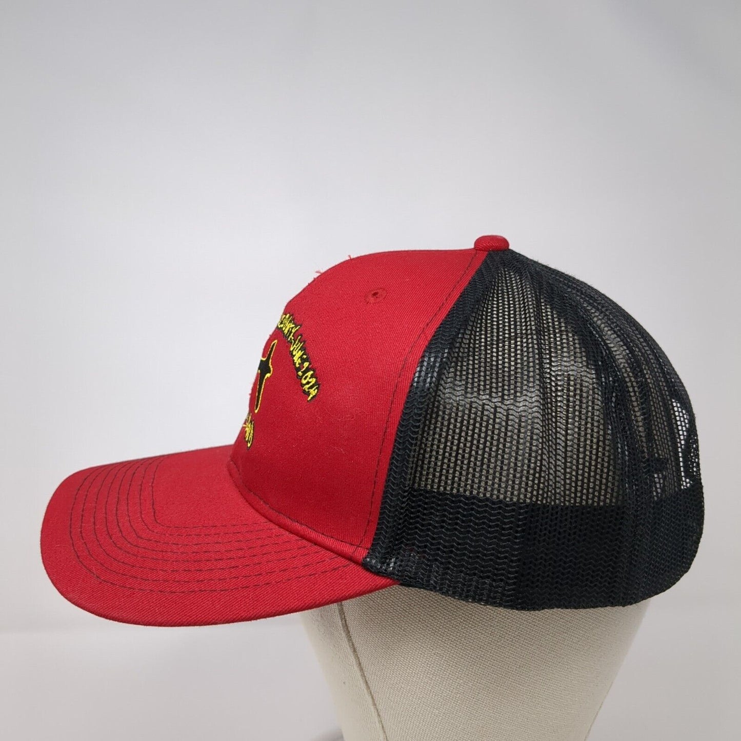 Holland Fam-Jam Sonoma County Snapback Trucker Hat Red OSFA Mesh Back