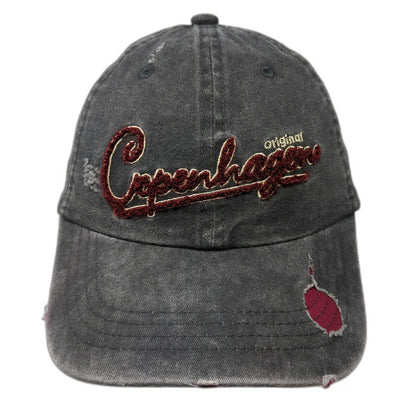 Robin Ruth Baseball Cap Gray Red One Size Frayed Cotton Copenhagen Denmark Hat